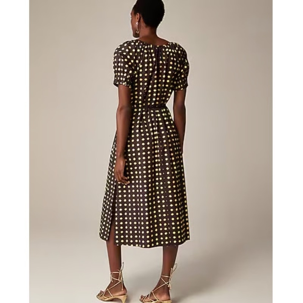 J-Crew Button-up midi dress in dot cotton poplin size M NWT - Picture 3 of 5